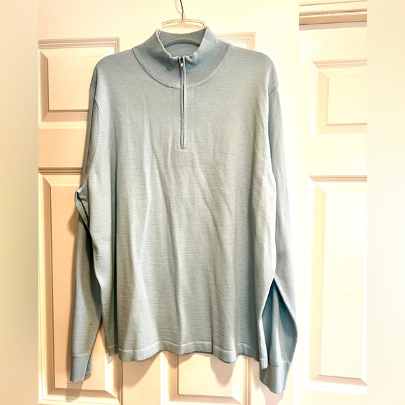 NWT Light Blue Nordstrom Quarter Zip Sweater XL - Picture 4 of 4
